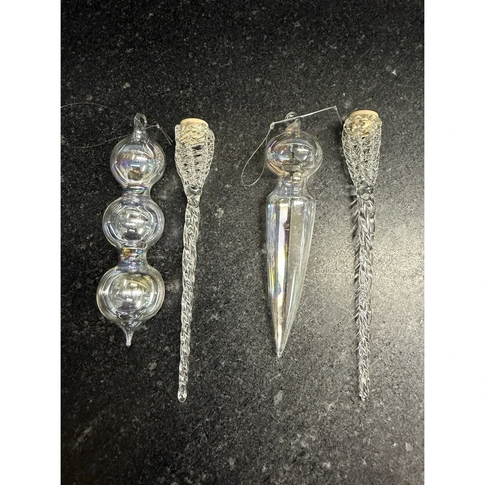 Vintage Mixed Glass Christmas Ornaments Lot Icicles Animals Hearts Shoe Tree 40+